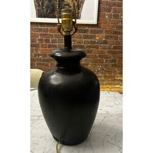Elite Designs Textured Art Pottery Table Lamp Black Post Modern Plaster Beehive